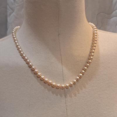 Sale Photo Thumbnail #1202: pearl necklace with gold filled clasp