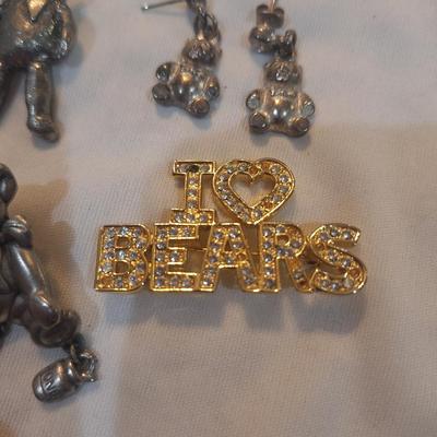Sale Photo Thumbnail #1213: earrings and lapel pins- all about bears