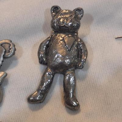 Sale Photo Thumbnail #1215: earrings and lapel pins- all about bears