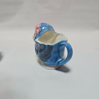 Vintage classic George Lefton Blue Bird - Kitsch Creamer & Sugar Bowl w/Lid - Classic MCM #290 (1 set of 2)
