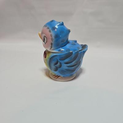 Vintage classic George Lefton Blue Bird - Kitsch Creamer & Sugar Bowl w/Lid - Classic MCM #290 (1 set of 2)