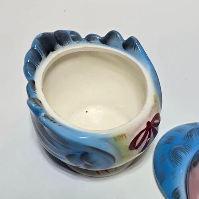 Vintage classic George Lefton Blue Bird - Kitsch Creamer & Sugar Bowl w/Lid - Classic MCM #290 (1 set of 2)