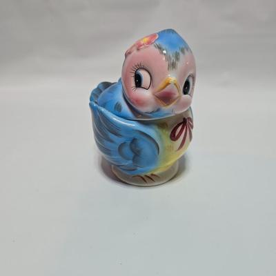 Vintage classic George Lefton Blue Bird - Kitsch Creamer & Sugar Bowl w/Lid - Classic MCM #290 (1 set of 2)