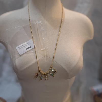 Sale Photo Thumbnail #1271: Kirks folly necklace on long chain with birthstone children charms