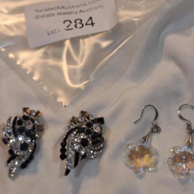 Sale Photo Thumbnail #1277: earrings- one dangle and one is clip on