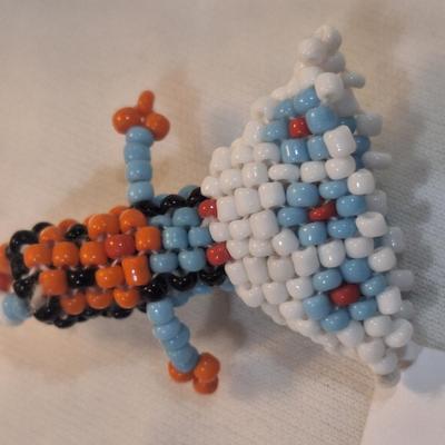 Sale Photo Thumbnail #1318: Indian seed bead brooch girls in dress