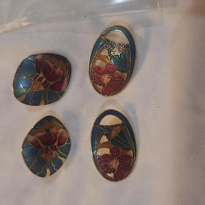 Sale Photo Thumbnail #1321: enamel earrings- no backs