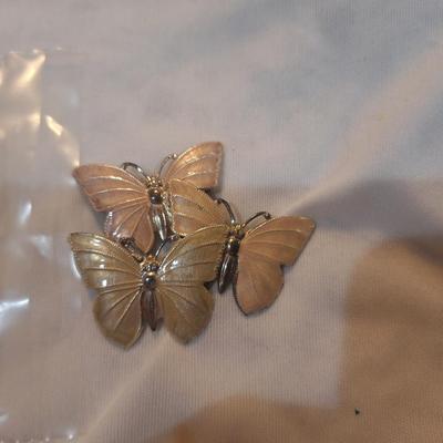 Sale Photo Thumbnail #1354: vintage brooch with multiple butterflies