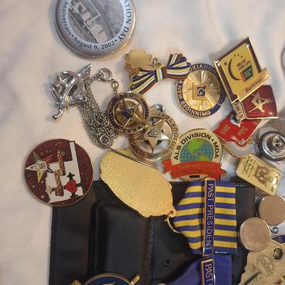Sale Photo Thumbnail #1361: large bundle of free mason pins, medals and other items.