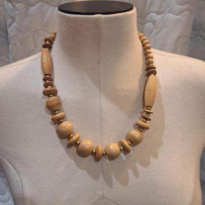 Sale Photo Thumbnail #1392: 2 wooden beaded necklaces