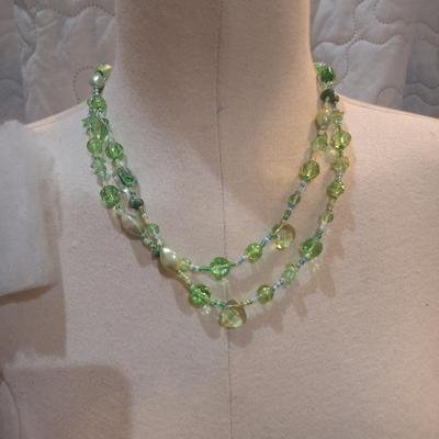 Sale Photo Thumbnail #1403: long necklace that can be doubled over to be a short one also.