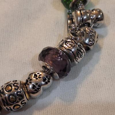 Sale Photo Thumbnail #1433: charm bracelet with charms for son and daughter and other pretty charms