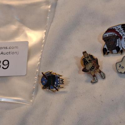 Sale Photo Thumbnail #1477: buffalo and Indian lapel pins