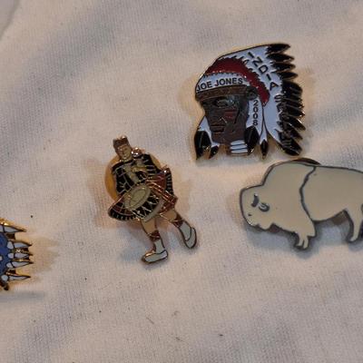 Sale Photo Thumbnail #1472: buffalo and Indian lapel pins