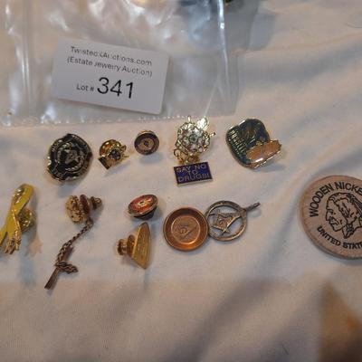 Sale Photo Thumbnail #1486: pins, tie tack and other items