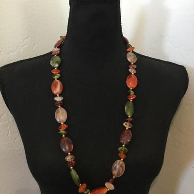 Vintage fall bead statement necklace
