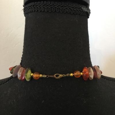 Vintage fall bead statement necklace