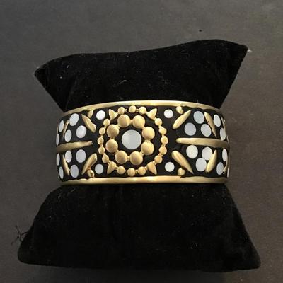Lucky Brand gold tone mother of pearl