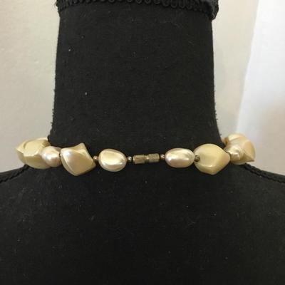 Beautiful vintage genuine, pearl faux, pearl statement, necklace