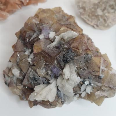 Fluorite, Dolomite & Dog Tooth Calcite (GB-BBL)