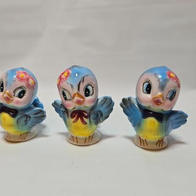 Vintage Lefton-Bluebird Salt and Pepper Shakers -Kitsch - set of 3 Classic MCM #282