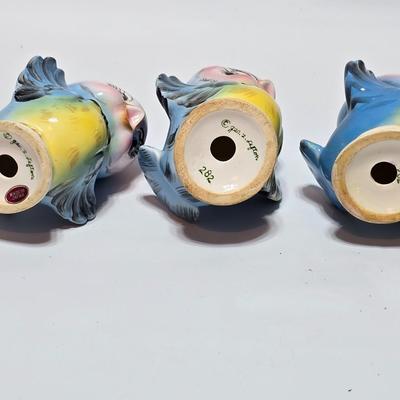 Vintage Lefton-Bluebird Salt and Pepper Shakers -Kitsch - set of 3 Classic MCM #282