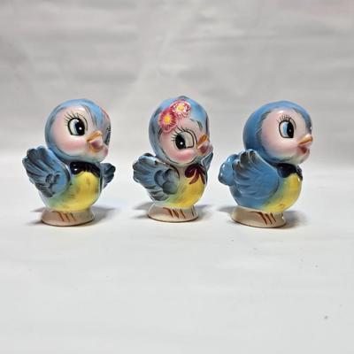 Vintage Lefton-Bluebird Salt and Pepper Shakers -Kitsch - set of 3 Classic MCM #282