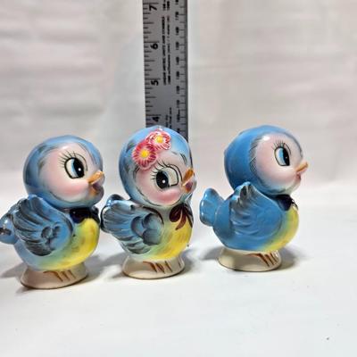 Vintage Lefton-Bluebird Salt and Pepper Shakers -Kitsch - set of 3 Classic MCM #282