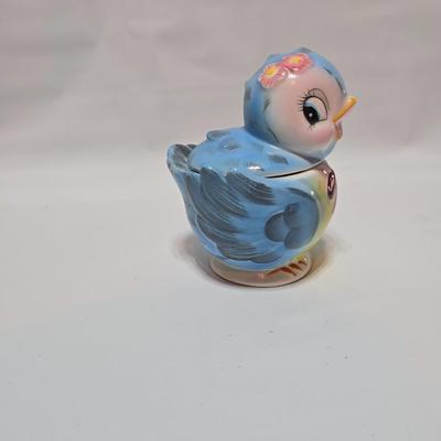 Vintage classic George Lefton Blue Bird - Kitsch Creamer & Sugar Bowl w/Lid - Classic MCM #290 (2 set of 2)