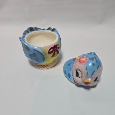 Vintage classic George Lefton Blue Bird - Kitsch Creamer & Sugar Bowl w/Lid - Classic MCM #290 (2 set of 2)