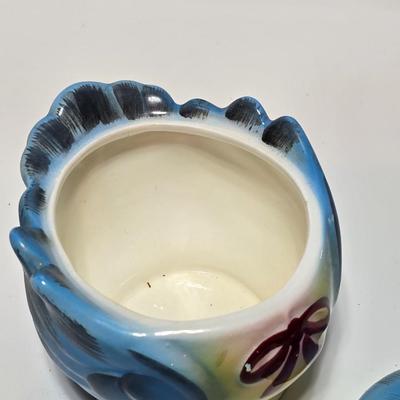 Vintage classic George Lefton Blue Bird - Kitsch Creamer & Sugar Bowl w/Lid - Classic MCM #290 (2 set of 2)