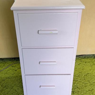 Little Pink Vintage Wood Night Stand 3 Drawers