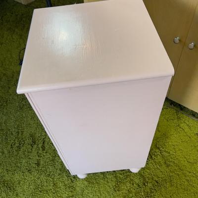 Little Pink Vintage Wood Night Stand 3 Drawers