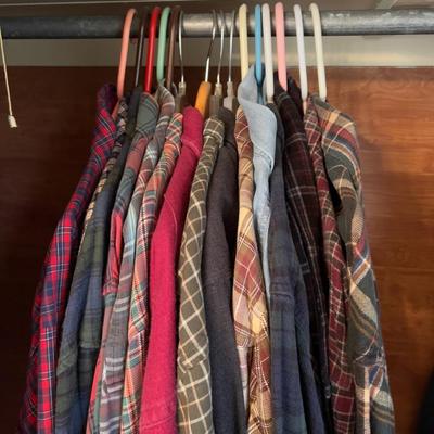 Lot 1 (15) Men's Flannel and Denim Shirts 