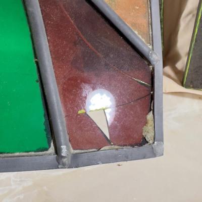 2 Wall Plaques and a Stain Glass 