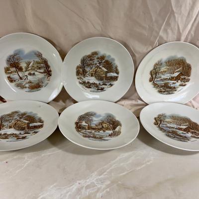 6 Currier & Ives Plates by Myrtle