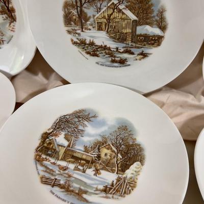 6 Currier & Ives Plates by Myrtle