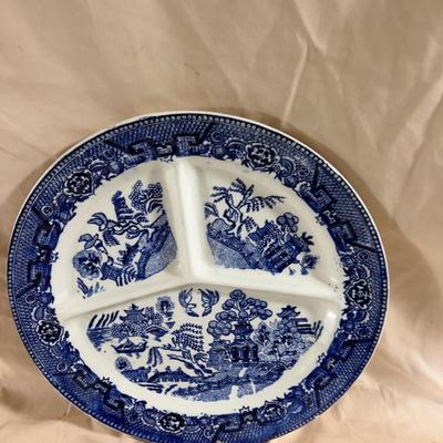 Blue Willow Transfer Ware Plates (2) 