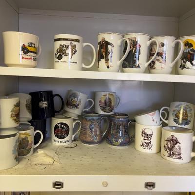 2 Shelves of Coffee Mugs 
