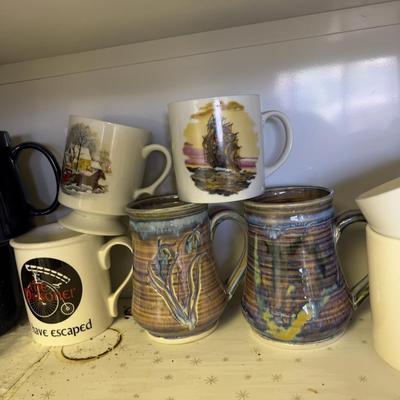 2 Shelves of Coffee Mugs 