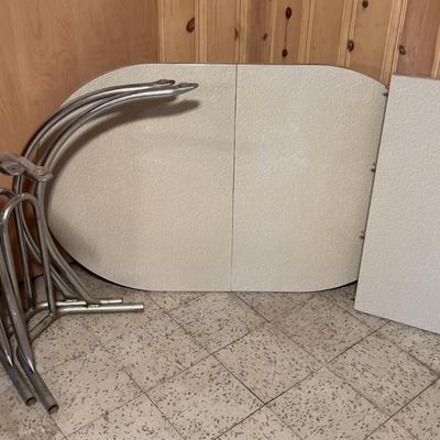 Vintage Chrome Table with One Leaf