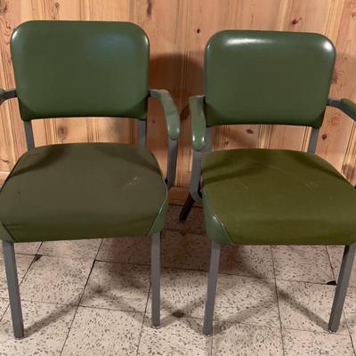 2 Green Tanker Office Chairs 