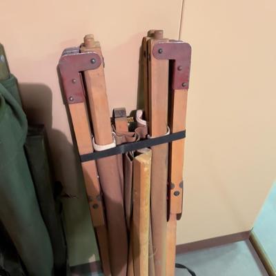 2 Cots and a Camp Stool 