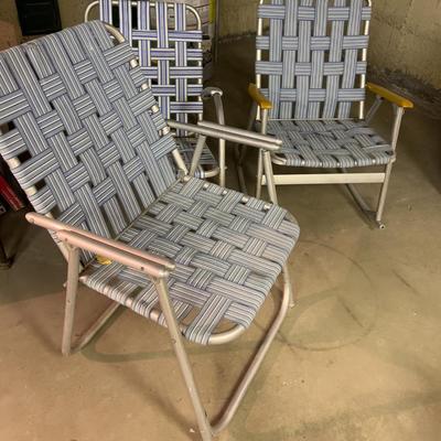3 Folding Aluminum Chairs 