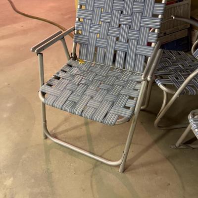 3 Folding Aluminum Chairs 