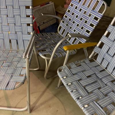 3 Folding Aluminum Chairs 