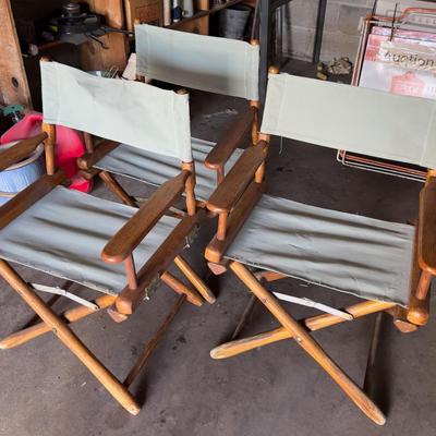 3 DIRECTORS CHAIRS - (garage)