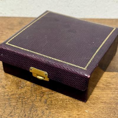 Sale Photo Thumbnail #504: Hinged lid with snap latch closure. Lined inside.  Good condition.