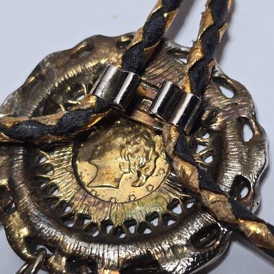 Vintage Moose Lodge hat pins with bolo tie with unique gold color coin back - Annual pins - Award pins - Collectibles