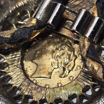 Vintage Moose Lodge hat pins with bolo tie with unique gold color coin back - Annual pins - Award pins - Collectibles